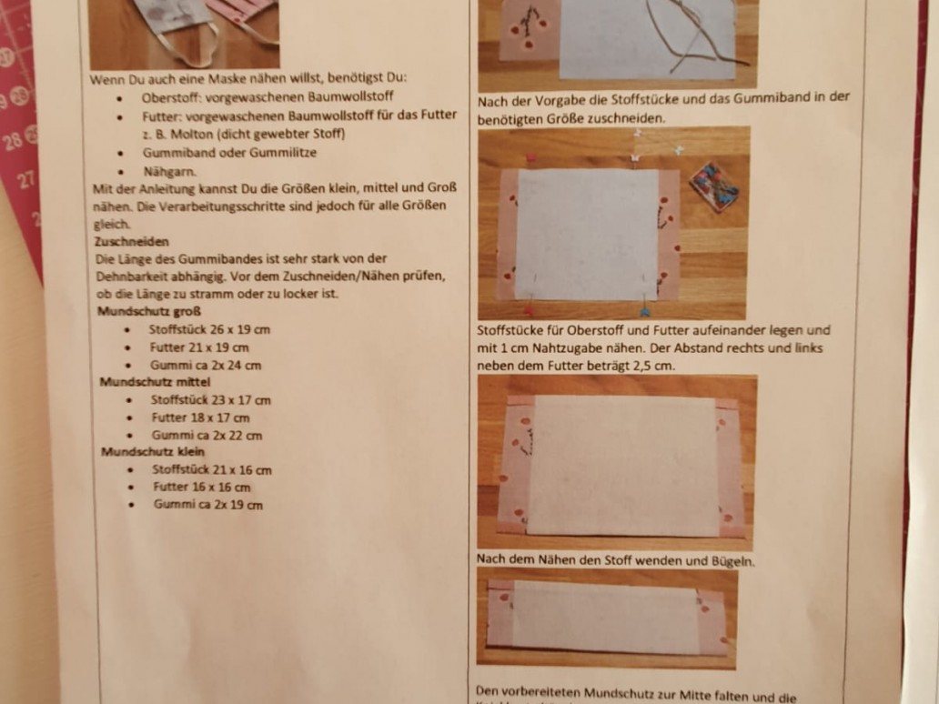 Aufruf zur Mundschutznähaktion